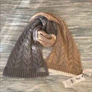 Calvin Klein cable knit color block scarf